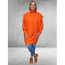 NO.1 BY OX Cardigan Mouwloos Flower Oranje